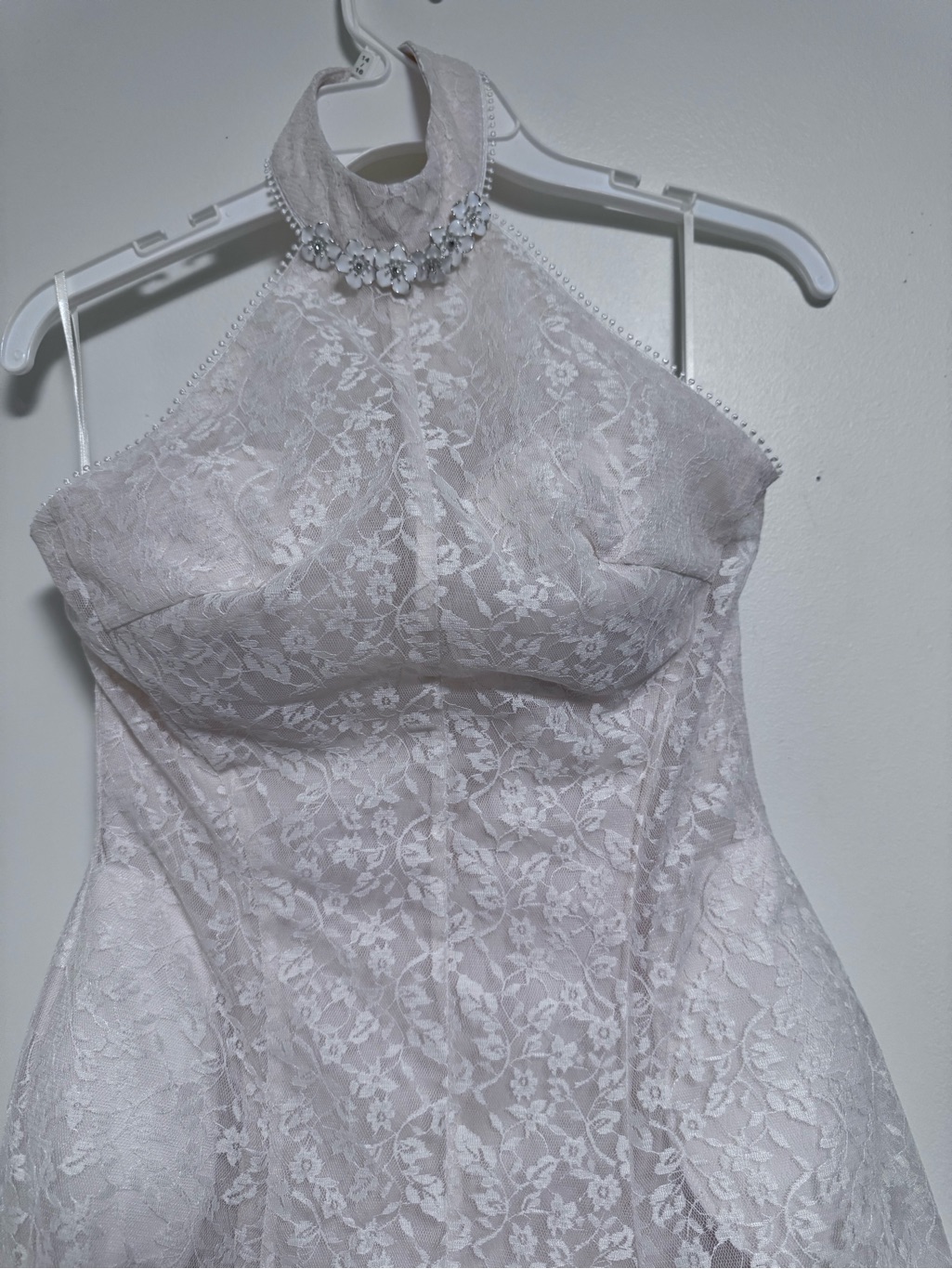 Innovare Denim Nwt Lace Halter Neck Maxi Dress In Cream — image 5 of 7